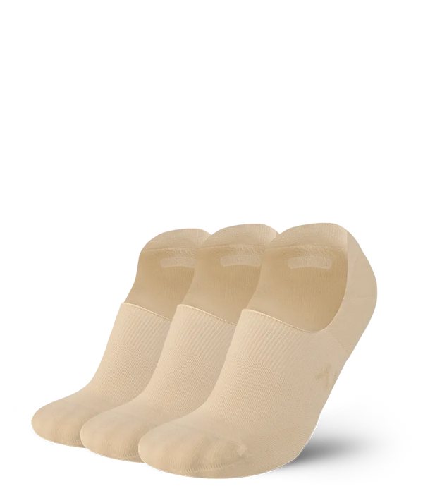 Flagship Beige No Show Socks 3-Pack