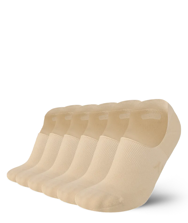 Flagship Beige No Show Socks 6-Pack