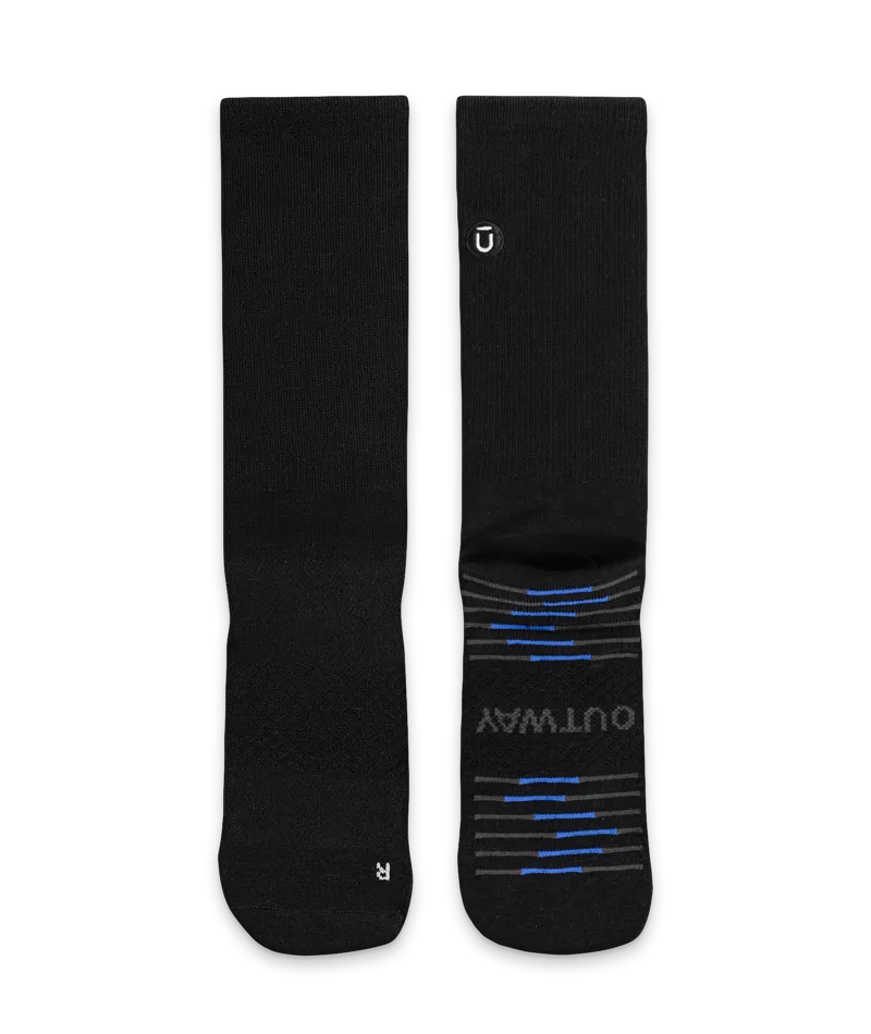 Flagship Black Merino Wool Lite Crew Socks