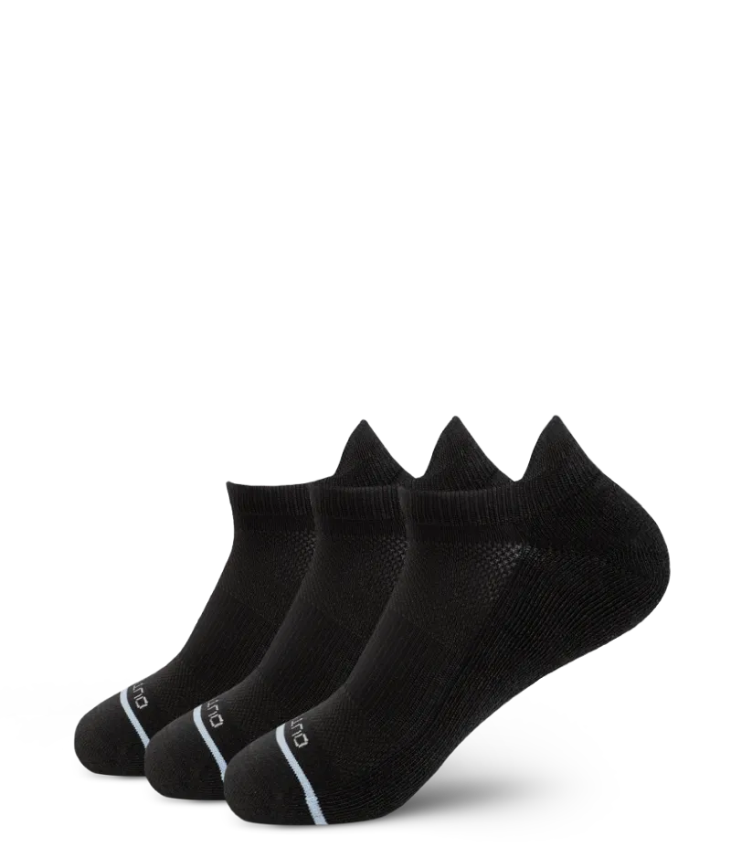 Flagship Black Supima Cotton Ankle Socks 3-Pack