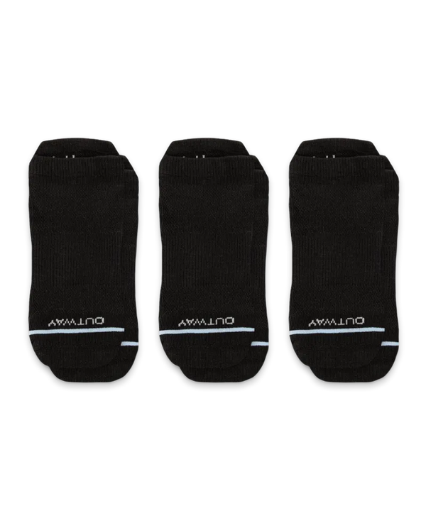 Flagship Black Supima Cotton Ankle Socks 3-Pack