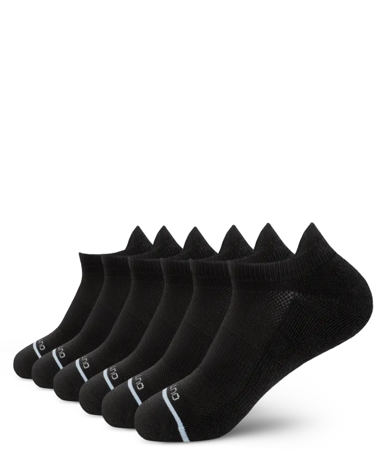 Flagship Black Supima Cotton Ankle Socks 6-Pack