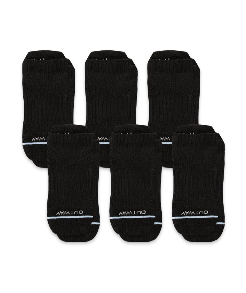 Flagship Black Supima Cotton Ankle Socks 6-Pack