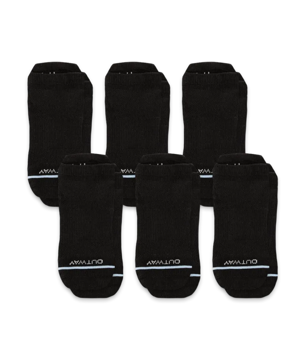 Flagship Black Supima Cotton Ankle Socks 6-Pack