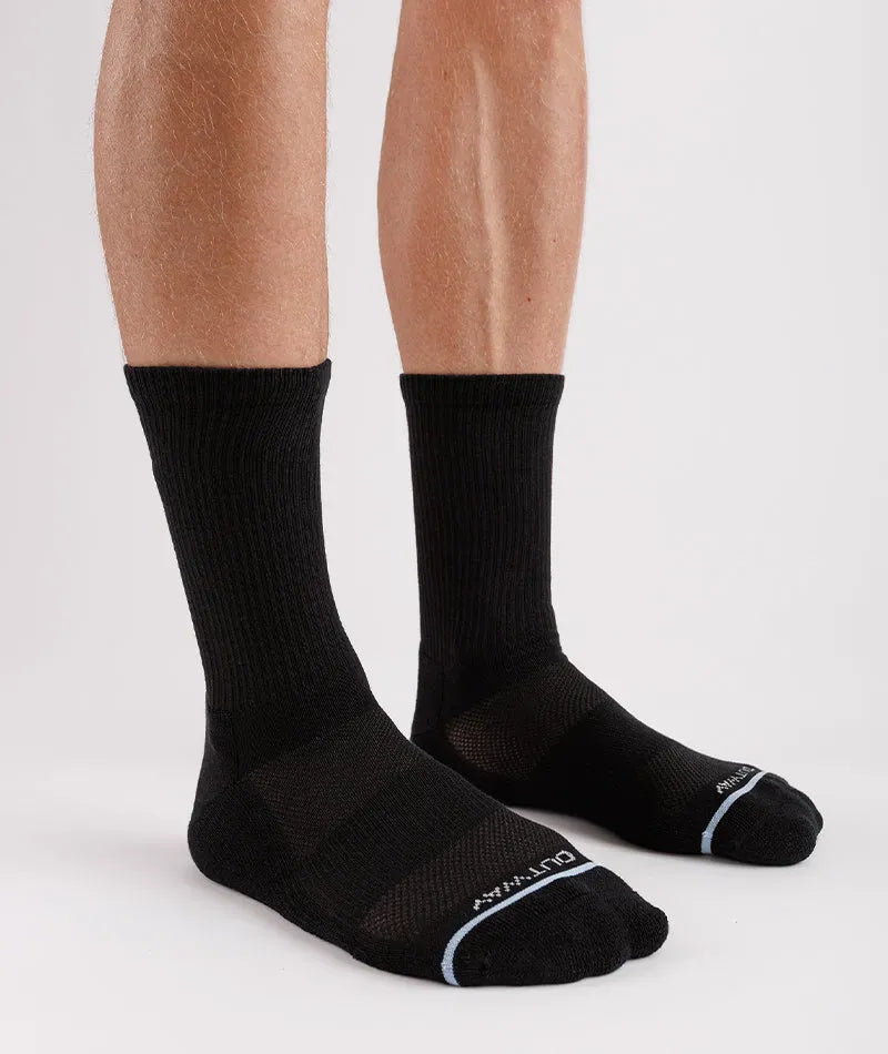 Flagship Black Supima Cotton Crew Socks 3-Pack
