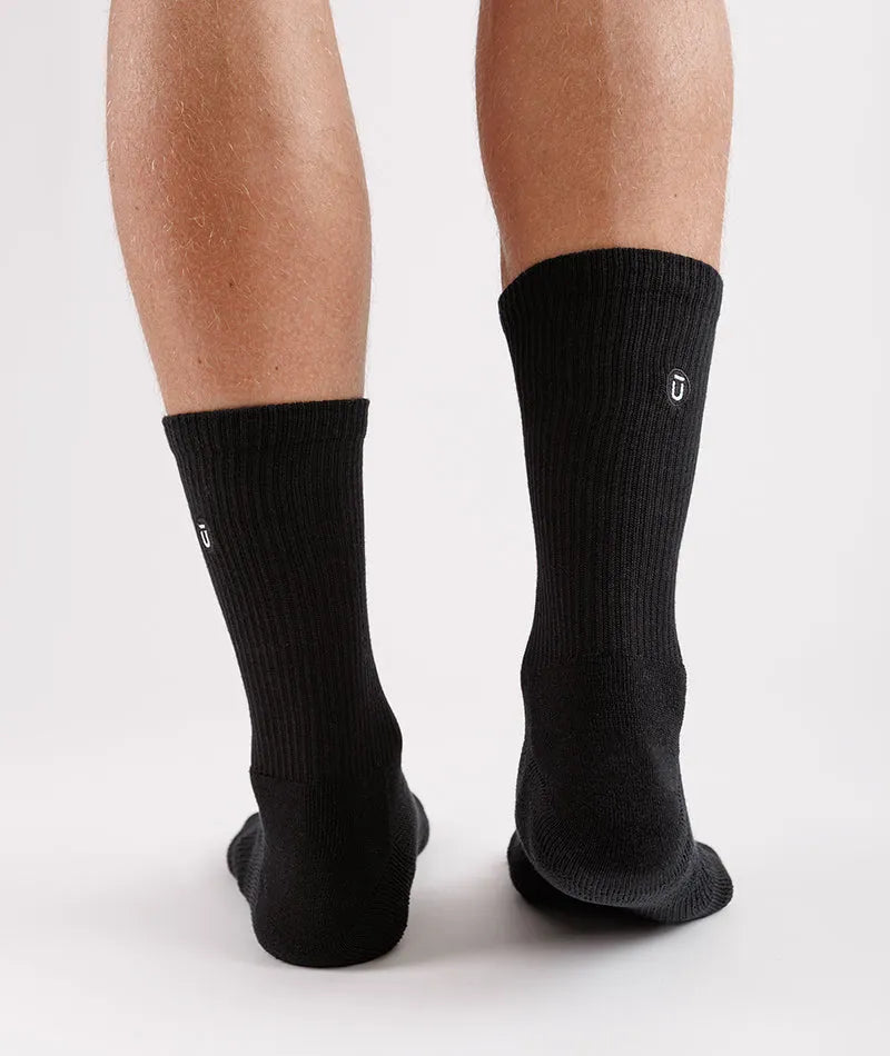 Flagship Black Supima Cotton Crew Socks 3-Pack