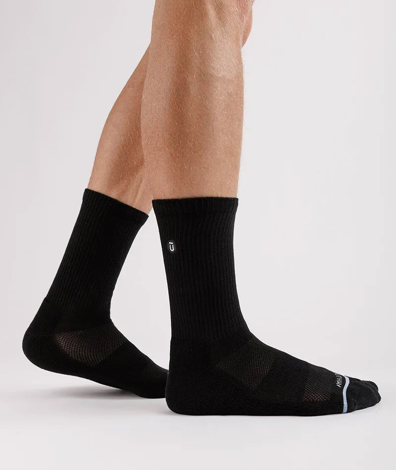 Flagship Black Supima Cotton Crew Socks 3-Pack
