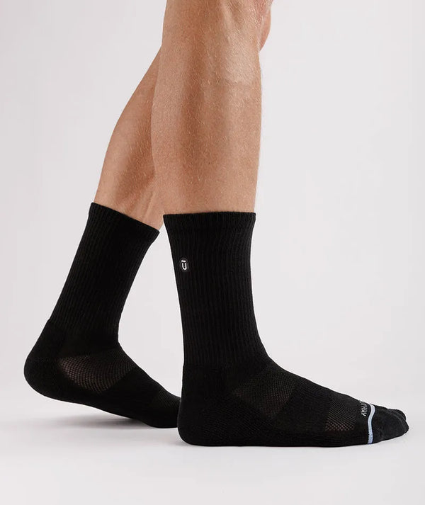 Flagship Black Supima Cotton Crew Socks 6-Pack