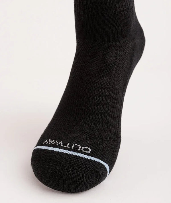 Flagship Black Supima Cotton Crew Socks 3-Pack
