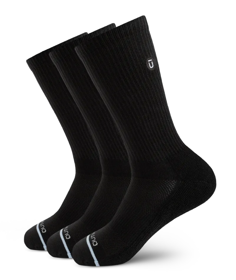 Flagship Black Supima Cotton Crew Socks 3-Pack