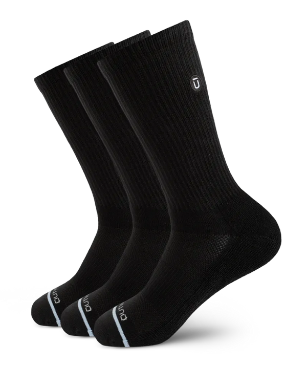 Flagship Black Supima Cotton Crew Socks 3-Pack