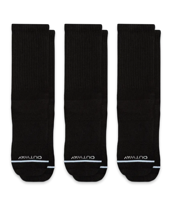Flagship Black Supima Cotton Crew Socks 3-Pack