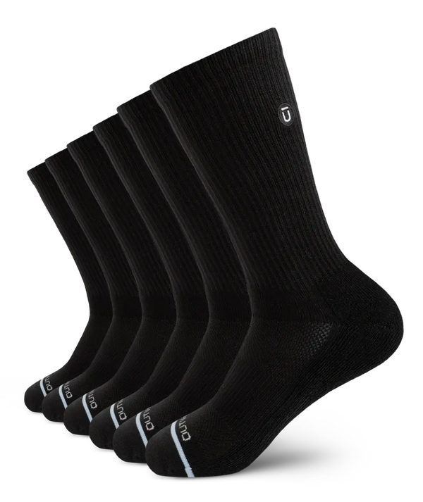 Flagship Black Supima Cotton Crew Socks 6-Pack