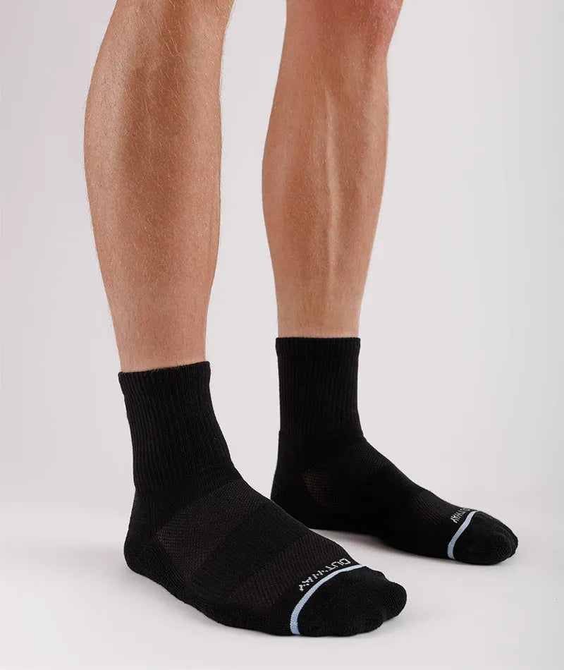 Flagship Black Supima Cotton Quarter Socks