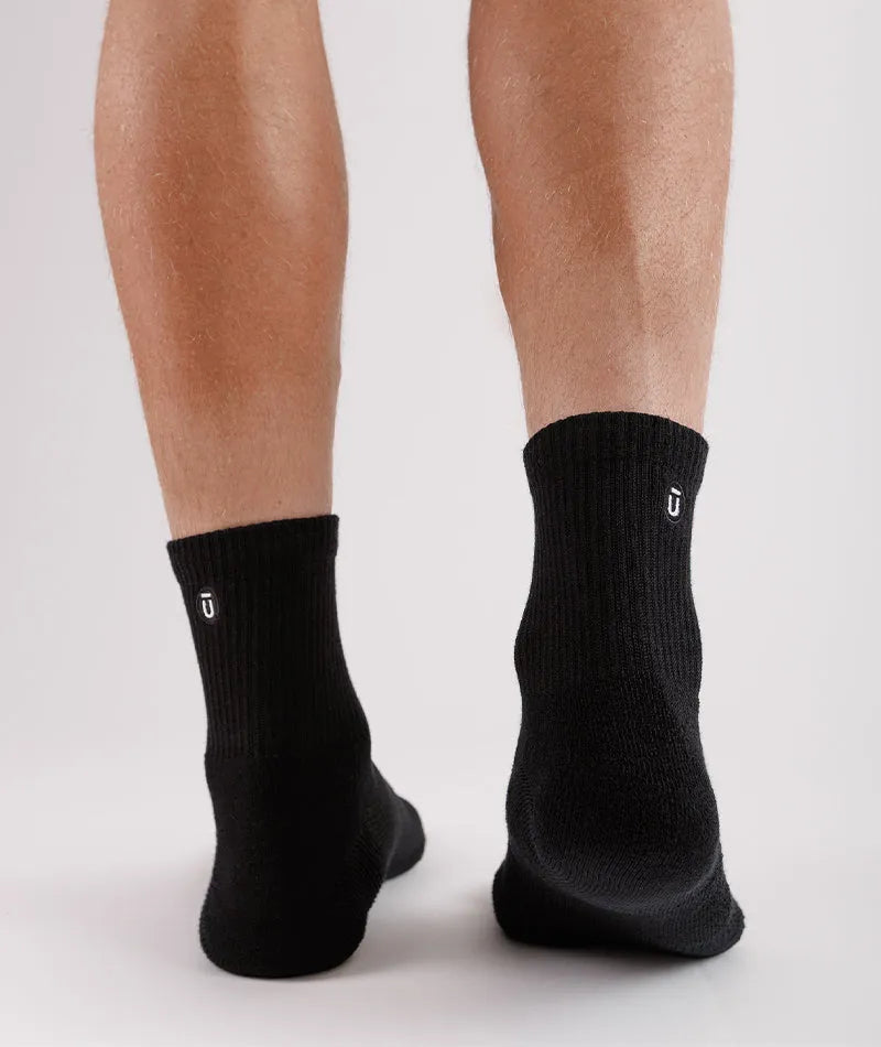 Flagship Black Supima Cotton Quarter Socks 3-Pack