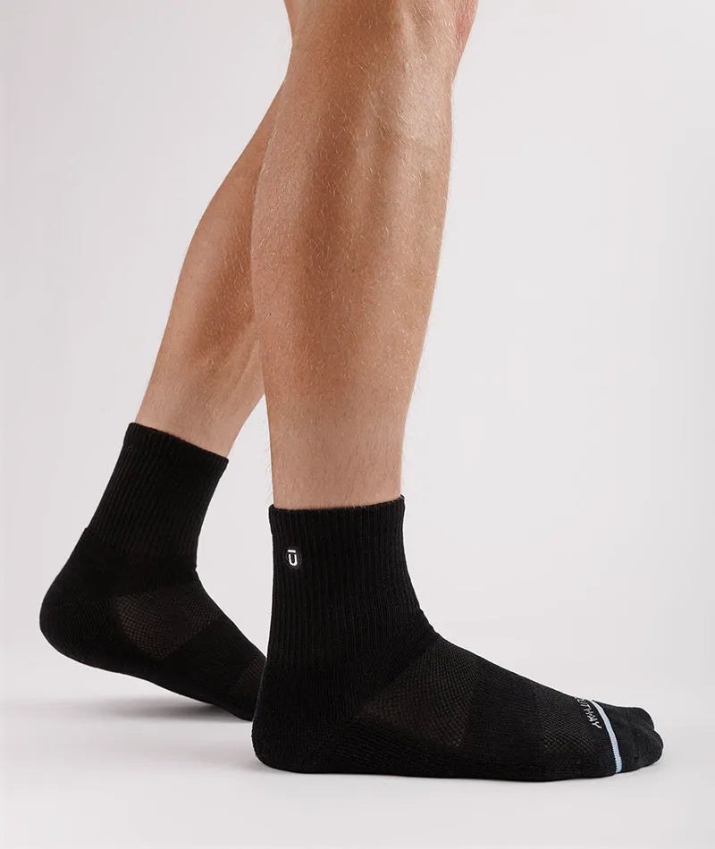 Flagship Black Supima Cotton Quarter Socks 6-Pack