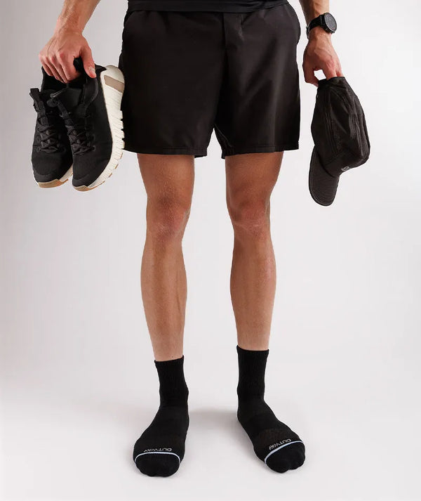 Flagship Black Supima Cotton Quarter Socks