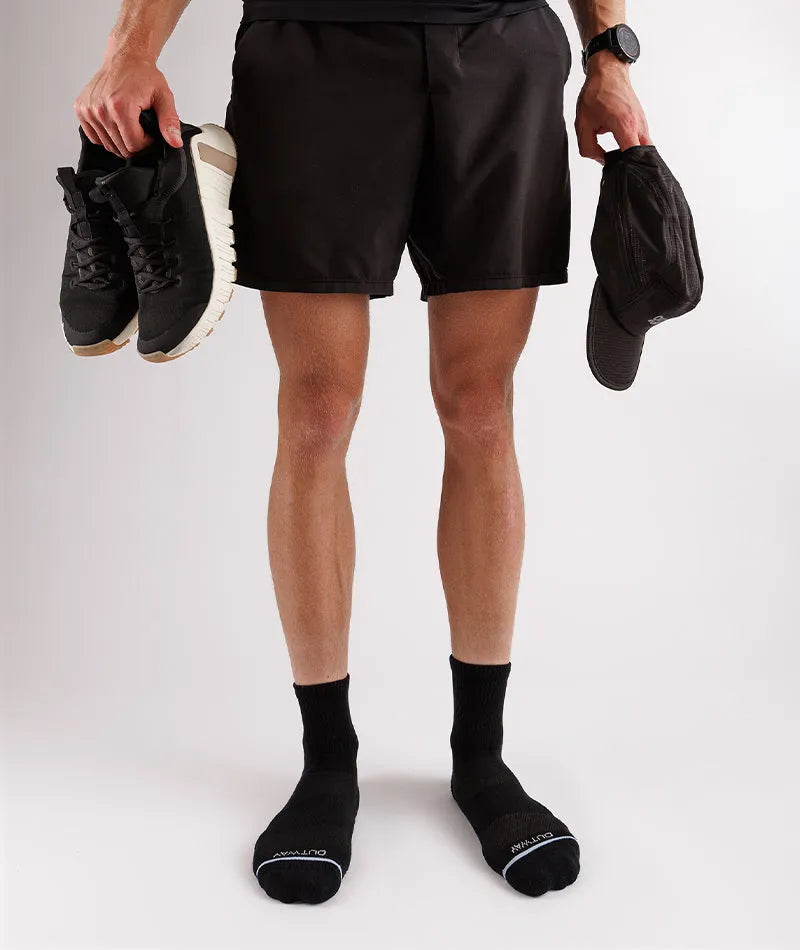 Flagship Black Supima Cotton Quarter Socks 3-Pack