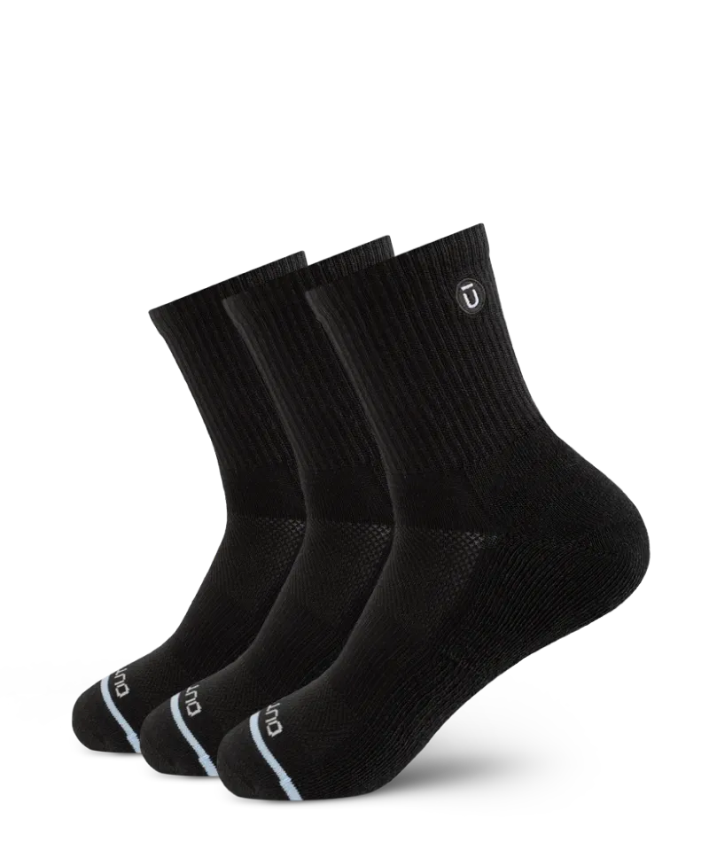 Flagship Black Supima Cotton Quarter Socks 3-Pack