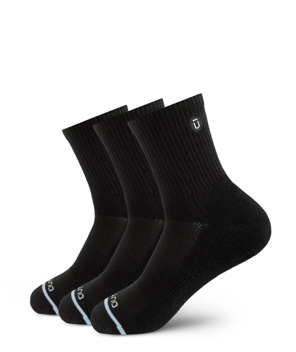 Flagship Black Supima Cotton Quarter Socks 3-Pack
