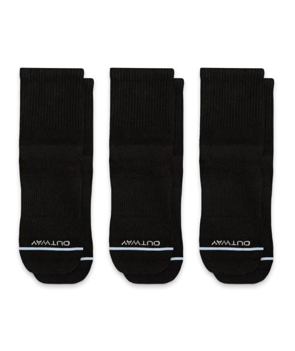 Flagship Black Supima Cotton Quarter Socks 3-Pack