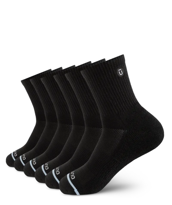 Flagship Black Supima Cotton Quarter Socks 6-Pack