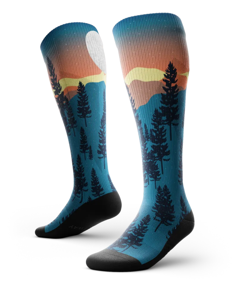 Bright Night Athletic Knee High Compression Socks