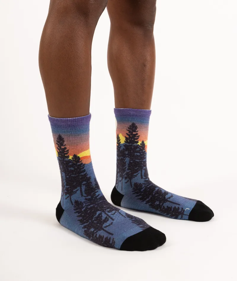 Bright Night Merino Wool Lite Crew Socks