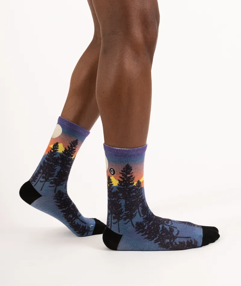 Bright Night Merino Wool Lite Crew Socks