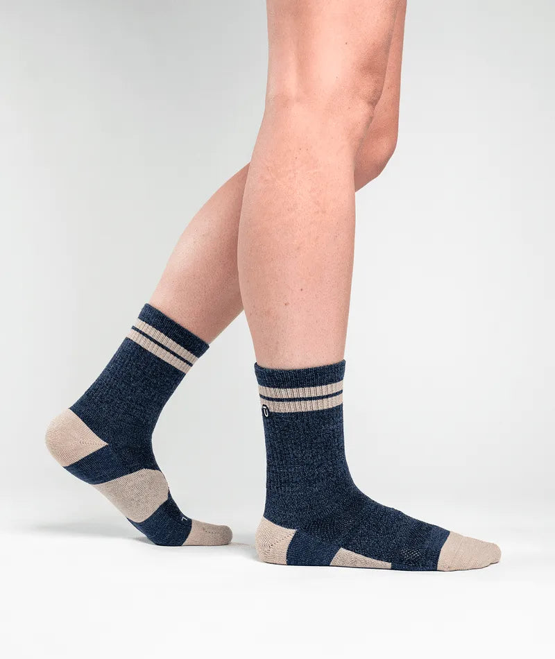 Cobalt Merino Wool Midweight Crew Socks