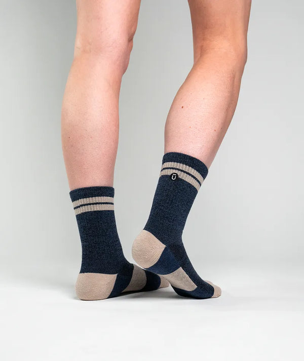 Cobalt Merino Wool Midweight Crew Socks
