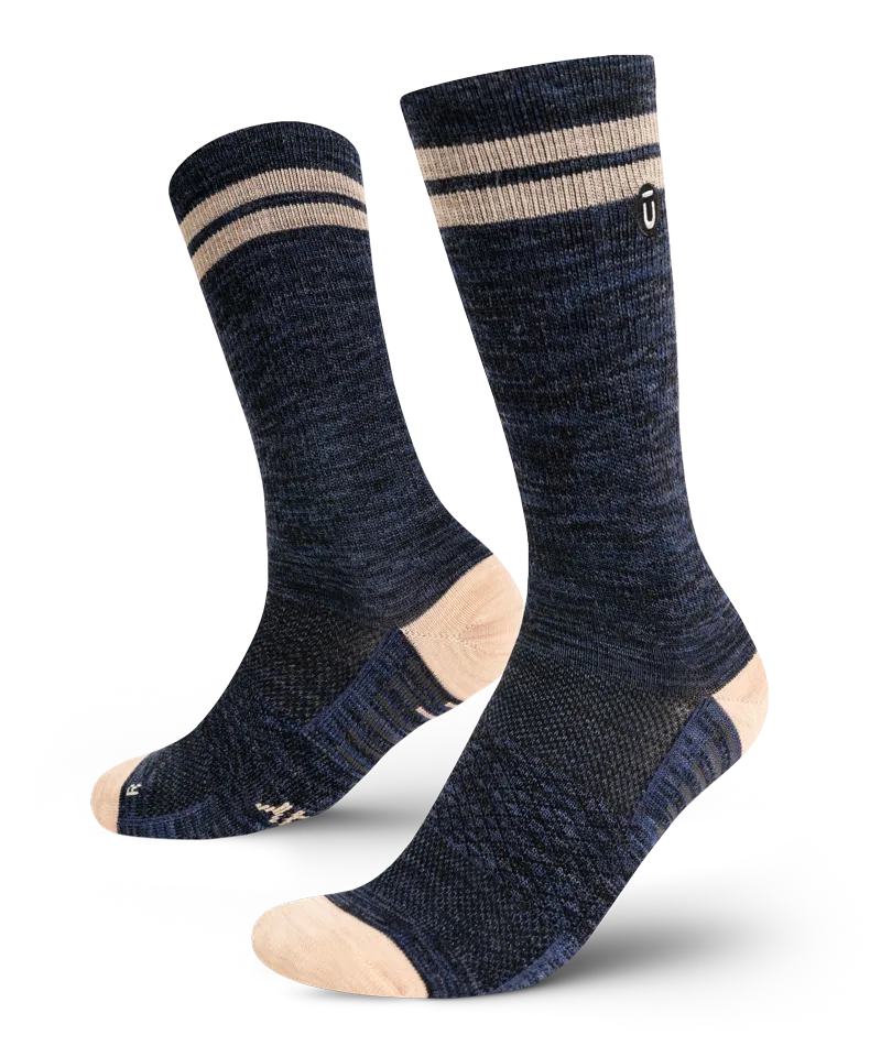 Cobalt Merino Wool Lite Crew Socks