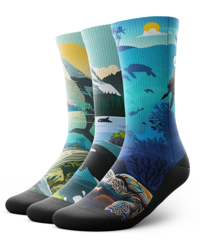 Deep Blue Athletic Crew Socks 3-Pack