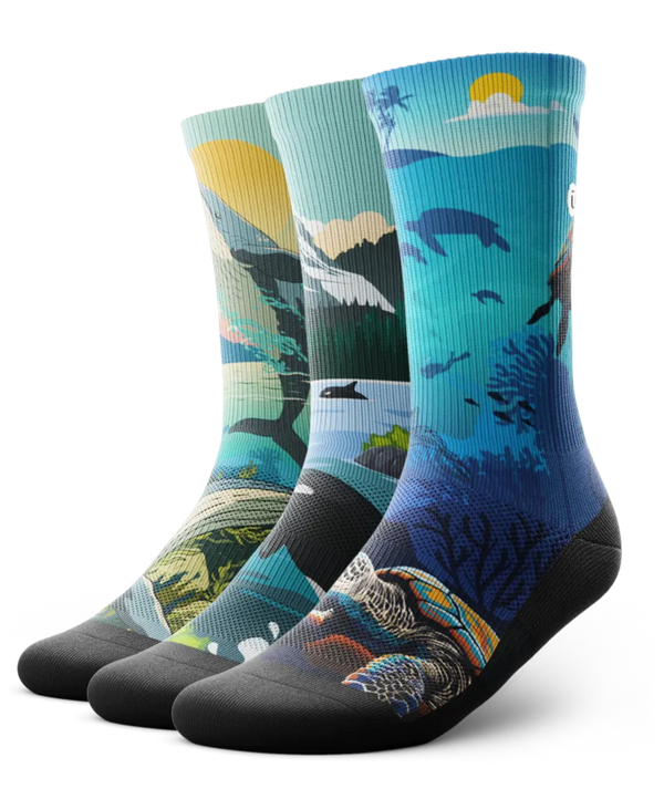 Deep Blue Athletic Crew Socks 3-Pack