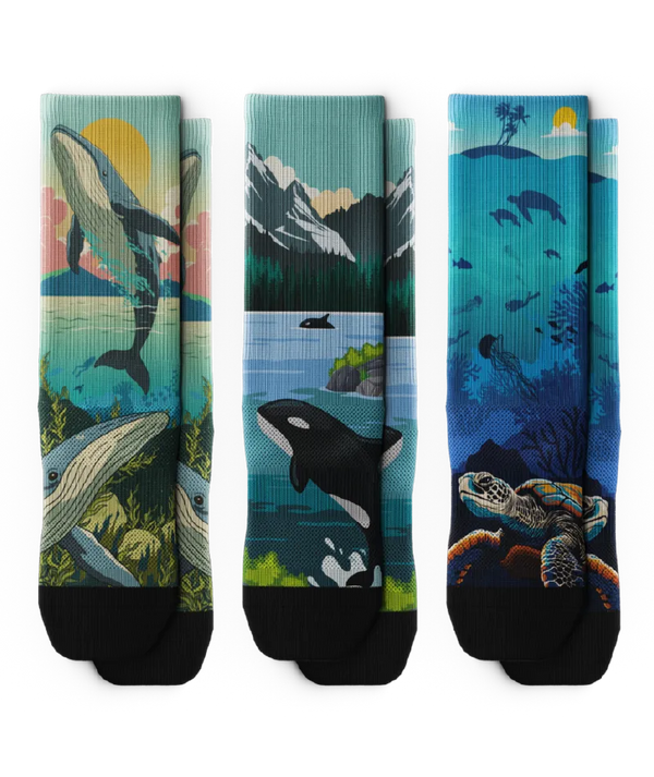 Deep Blue Athletic Crew Socks 3-Pack