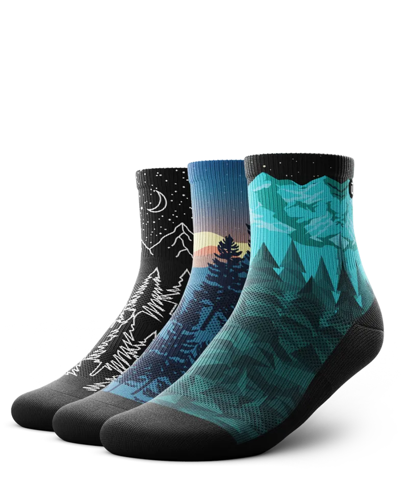 Dusk Trail Athletic Quarter Socks 3-Pack