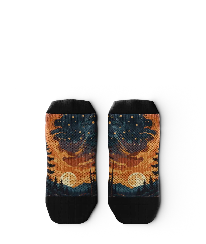 Fiery Night Athletic Ankle Socks