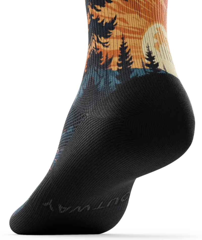 Fiery Night Athletic Knee High Compression Socks