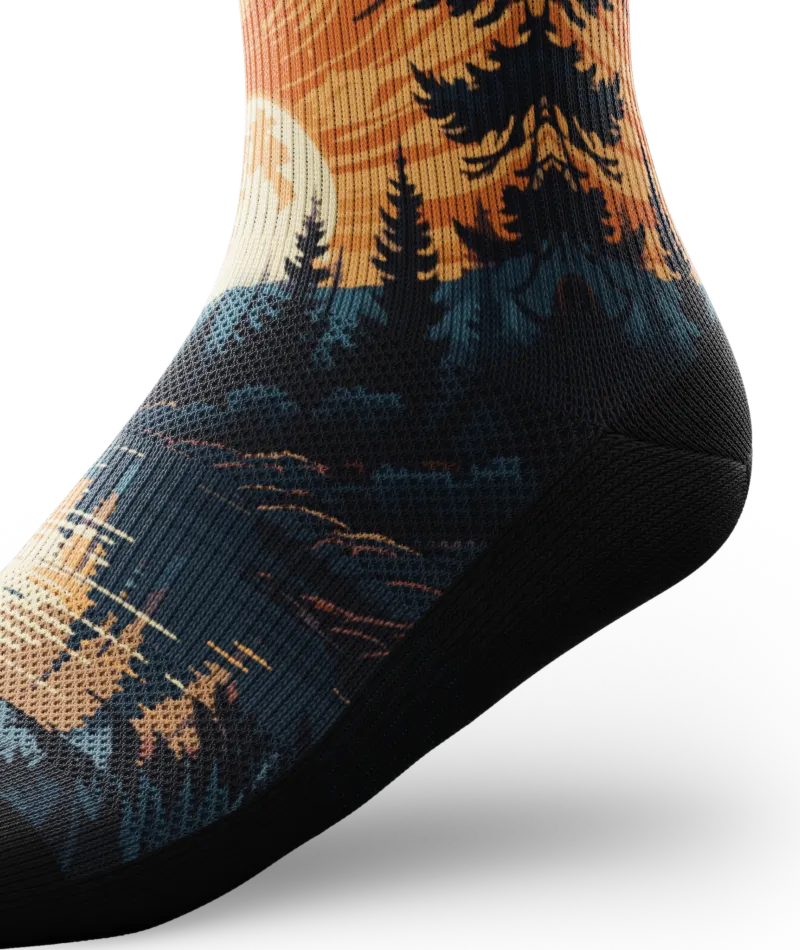 Fiery Night Athletic Knee High Compression Socks