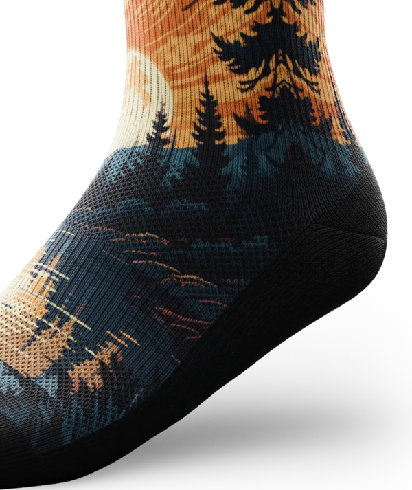 Fiery Night Athletic Knee High Compression Socks