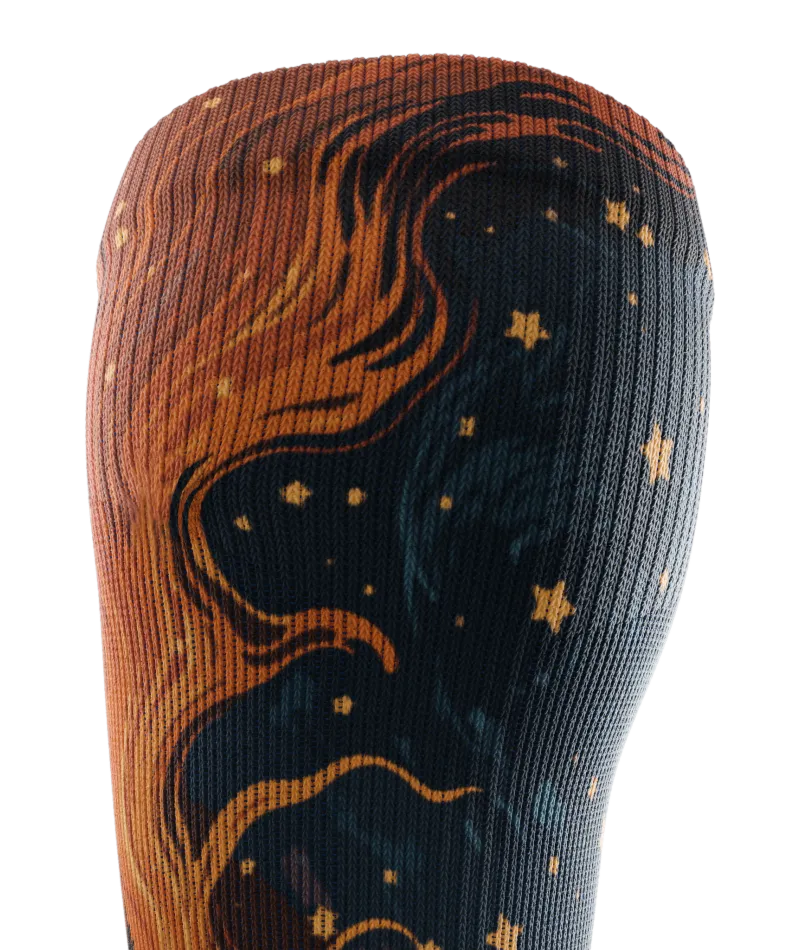 Fiery Night Athletic Knee High Compression Socks