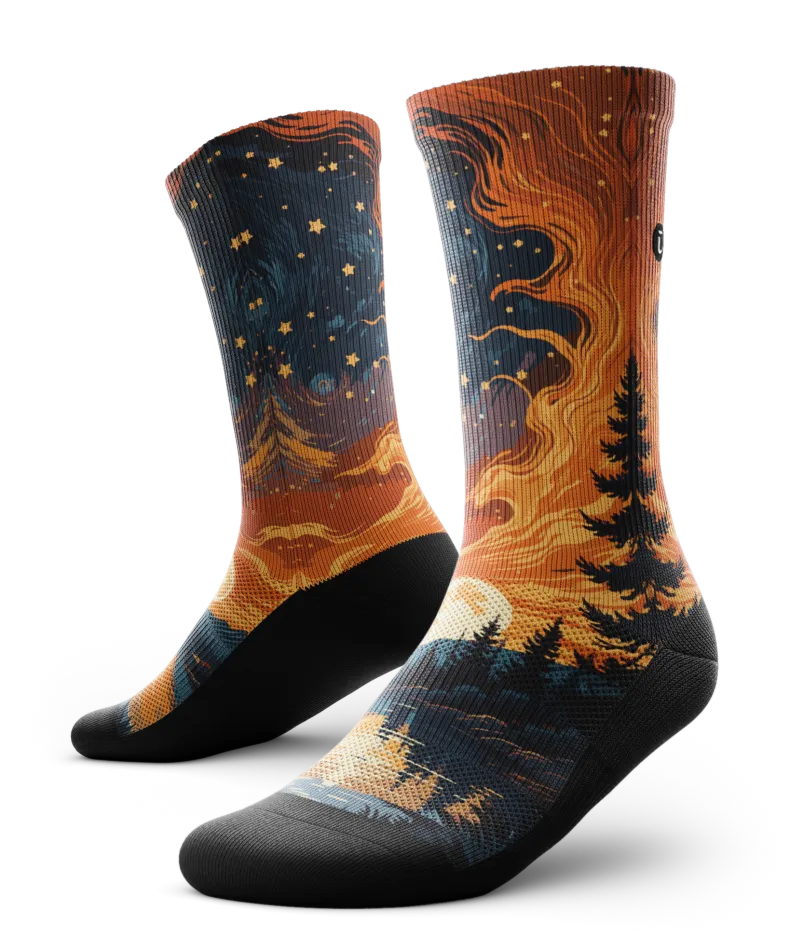 Fiery Night Athletic Crew Socks