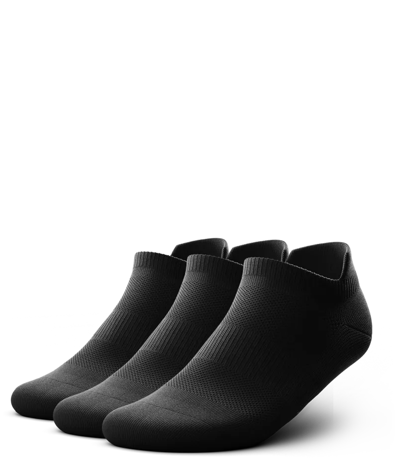 Flagship Black Athletic Ankle Socks V1 3-Pack