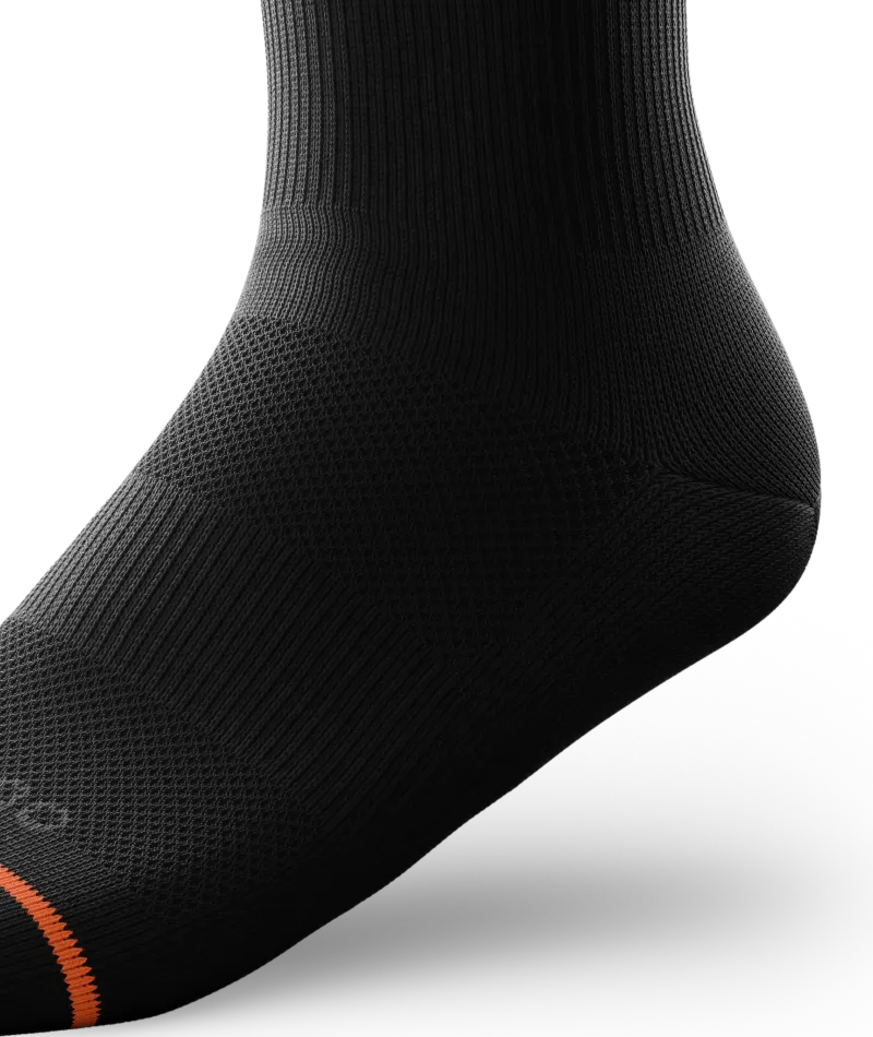 Flagship Black Athletic Crew Socks 6-Pack