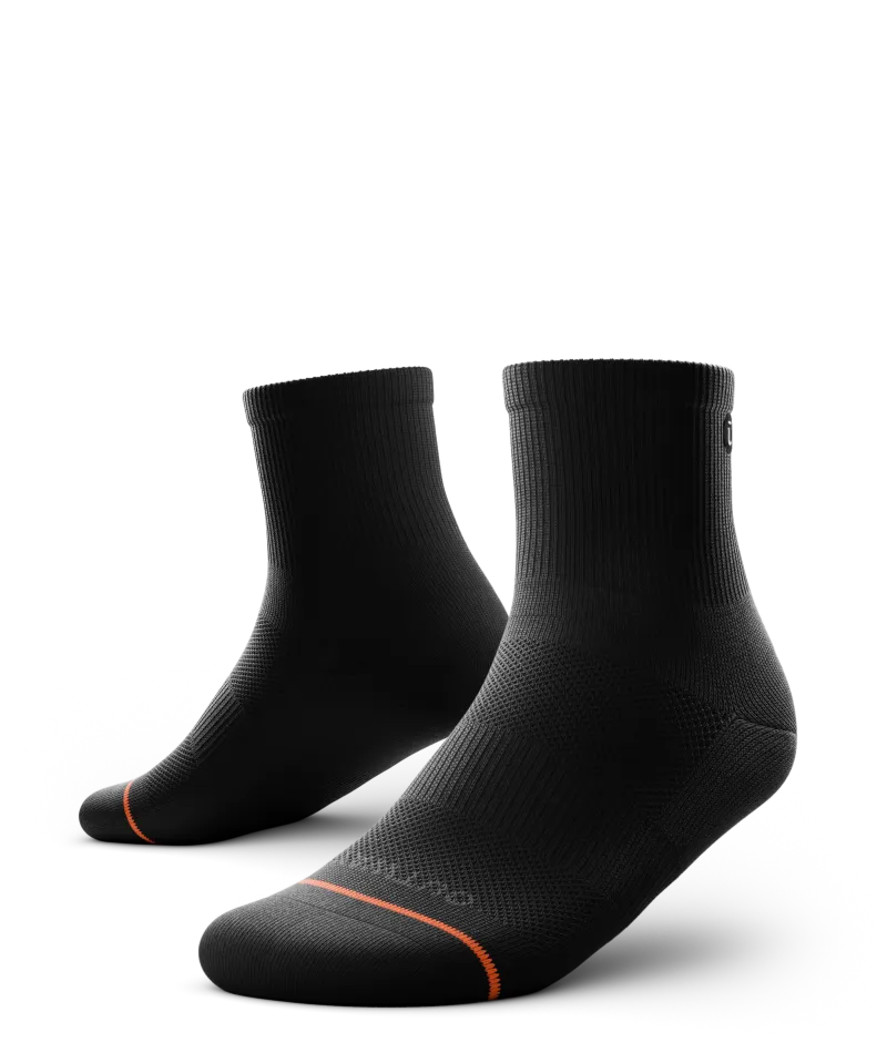 Flagship Black Athletic Quarter Socks