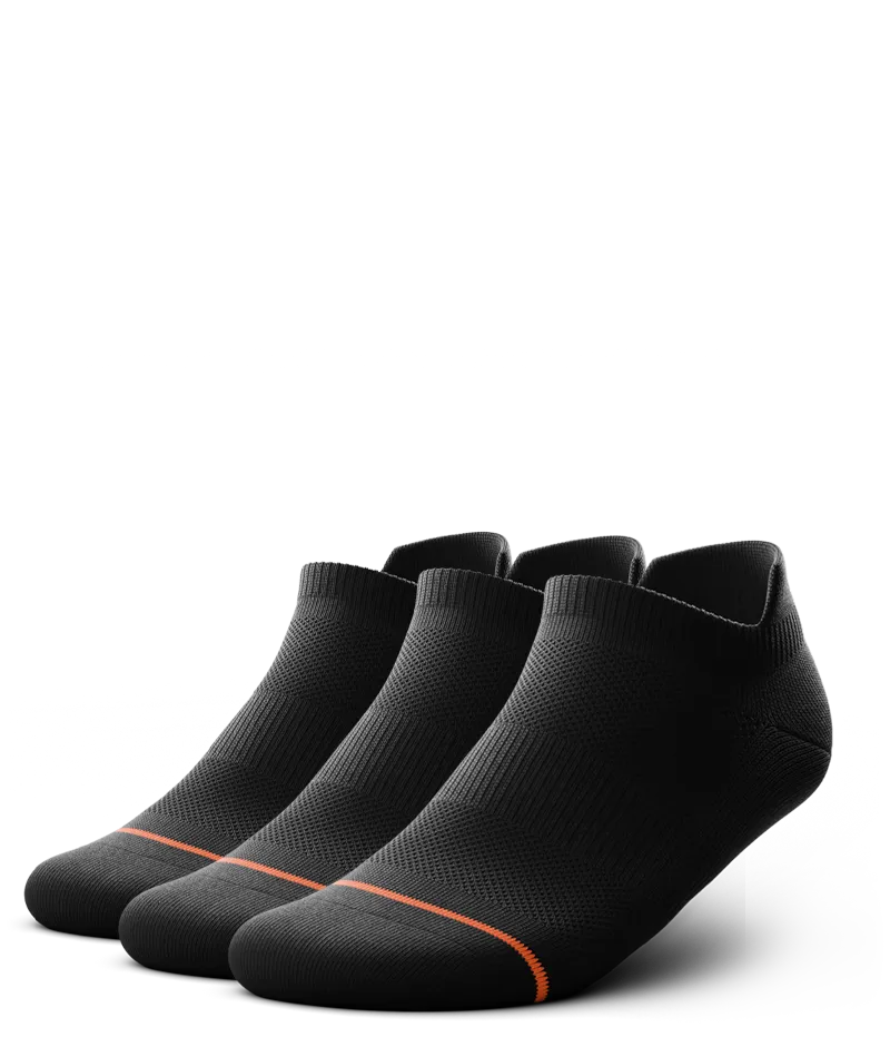 Flagship Black Athletic Ankle Socks 3-Pack
