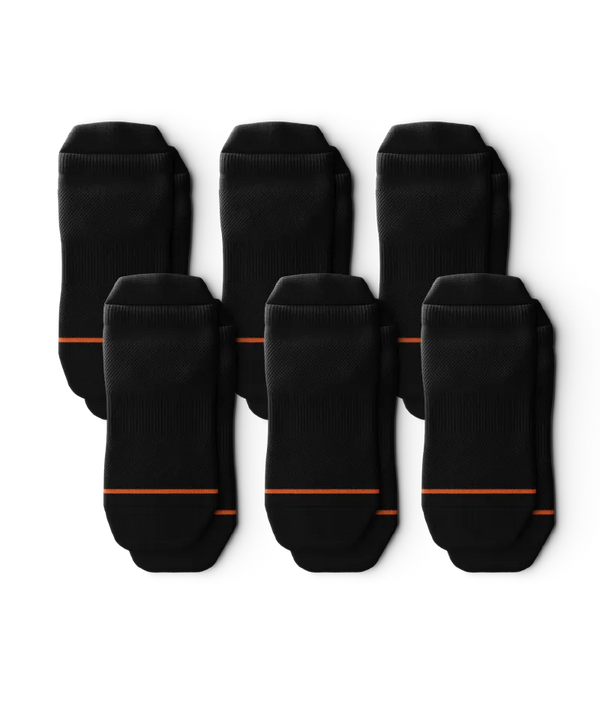 Flagship Black Athletic Ankle Socks 6-Pack