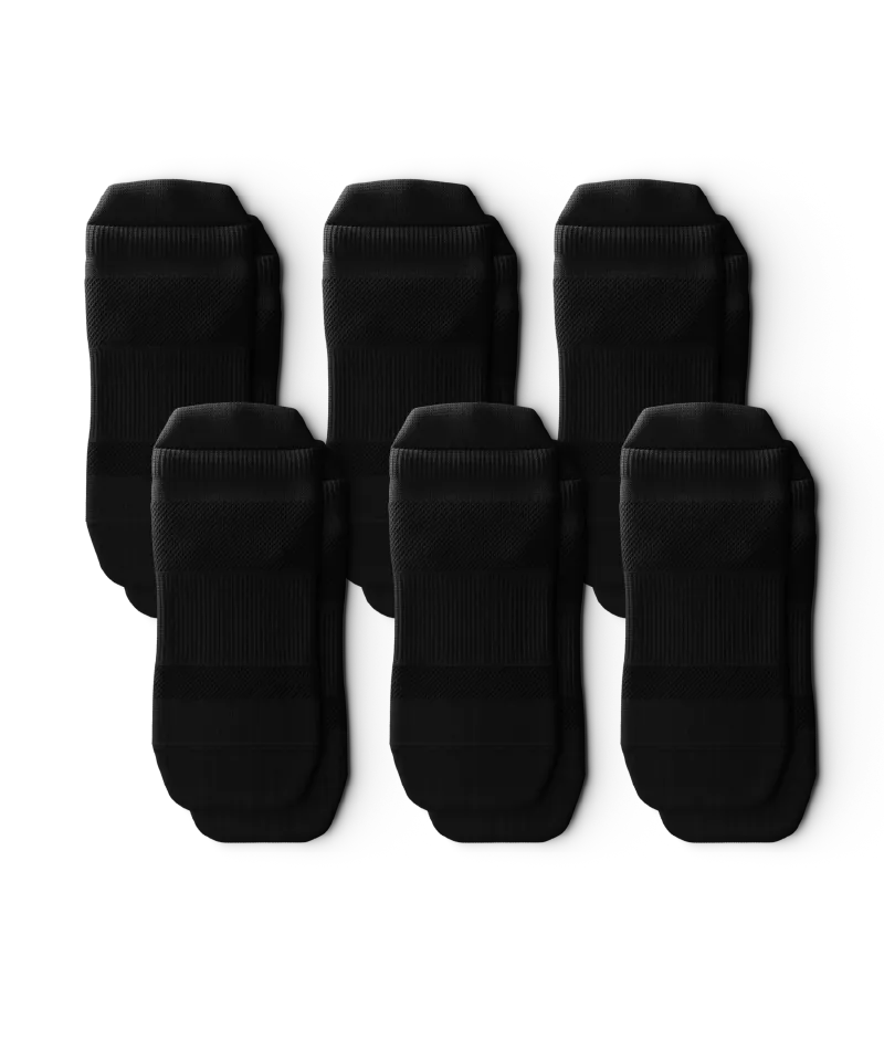 Flagship Black Athletic Ankle Socks V1 6-Pack