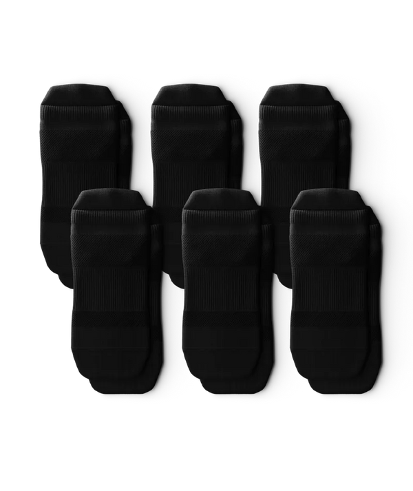 Flagship Black Athletic Ankle Socks V1 6-Pack