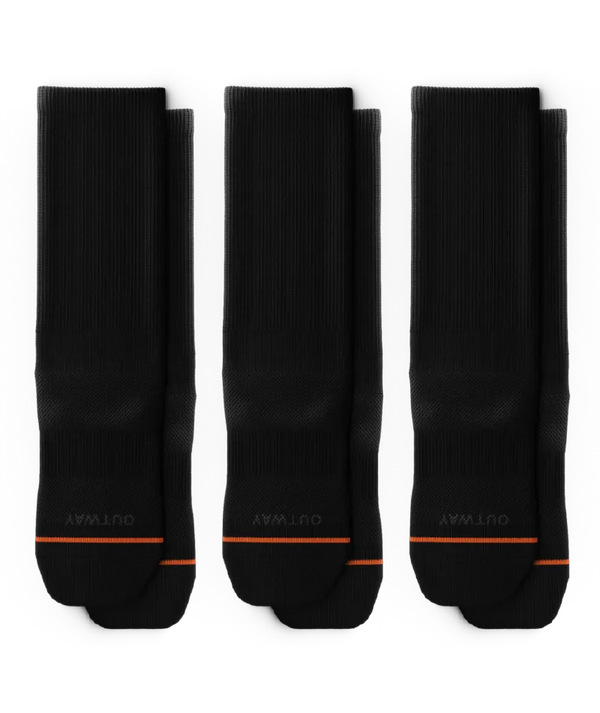 Flagship Black Athletic Crew Socks 3-Pack